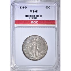 1938-D WALKING LIBERTY HALF DOLLAR BGC BU