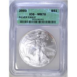 2003 AMERICAN SILVER EAGLE  ICG MS-70