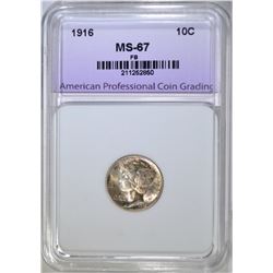 1916 MERCURY DIME  APCG SUPERB GEM FB