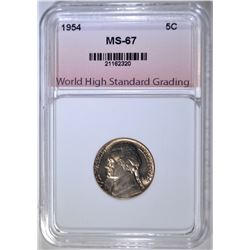 1954 JEFFERSON NICKEL, WHSG SUPERB GEM BU