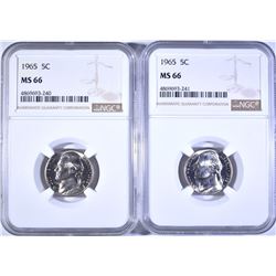 2-1965 NICKELS NGC MS -66