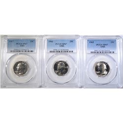 1965, 66, 67 SMS QUARTERS PCGS SP-67