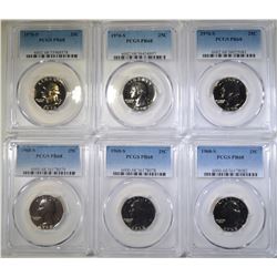 3-1968-S & 3-1970-S WASH. QUARTERS PCGS PR-68