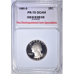 1980-S WASH. QUARTER, TDCS PERFECT GEM PR DCAM