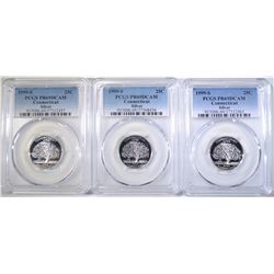 3-1999-S SILVER CT. QUARTERS, PCGS PR-69 DCAM
