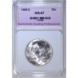 1968-D KENNEDY HALF NGP SUPERB GEM