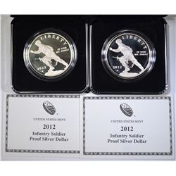 2-2012 INFANTRY SOLDIER Pf COMMEM SILVER DOLLARS