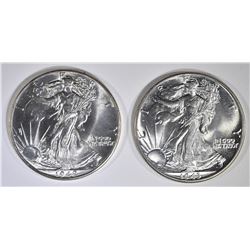 1942 & 43 WALKING LIBERTY HALF DOLLARS  GEM BU