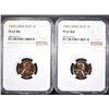 Image 1 : 2-1960 LARGE DATE LINCOLN CENTS, NGC PF-67 RED