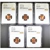 Image 1 : 5 - 1975 LINCOLN CENTS NGC MS66RD