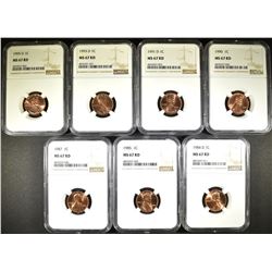 7-NGC GRADED MS-67 RED LINCOLN CENTS
