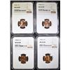 Image 1 : 1955-S, 68-D, 69-S, 72 LINCOLN CENTS, NGC MS-66 RD