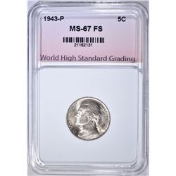 1943-P SILVER JEFF. NICKEL WHSG SUPERB GEM BU FS