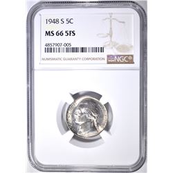 1948-S JEFFERSON NICKEL NGC MS-66 5FS