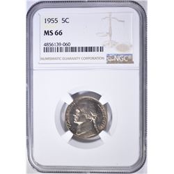 1955 JEFFERSON NICKEL NGC MS-66