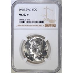1965 SMS KENNEDY HALF NGC MS-67*