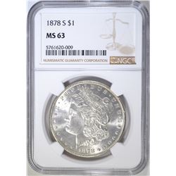 1878-S MORGAN DOLLAR, NGC MS-63