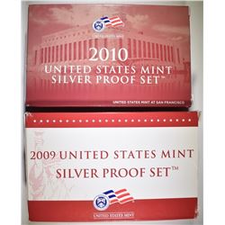 2009 & 2010 U.S. SILVER PROOF SETS ORIG PACKAGING