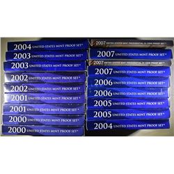 2-EACH 2000-2007 U.S. PROOF SETS