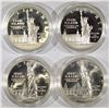 Image 2 : 2-Pf , 2-UNC STATUE OF LIBERTY SILVER DOLLARS