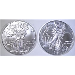 2-GEM BU 2019 AMERICAN SILVER EAGLES