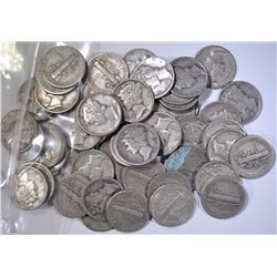 50-MIXED DATE CIRC MERCURY DIMES