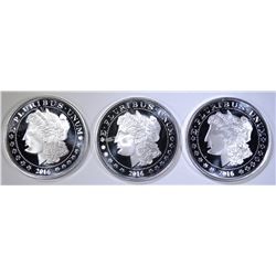 3-MORGAN REPLICA 1oz .999 SILVER ROUNDS