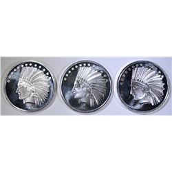 3-$10 GOLD RELICA 1oz .999 SILVER ROUNDS