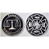 Image 1 : POLICE & FIRE 1oz .999 SILVER ROUNDS
