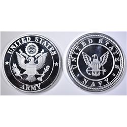 ARMY & NAVY ONE OUNCE .999 SILVER ROUNDS