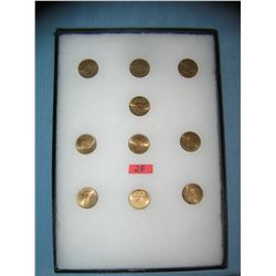 Collection of solid brass US state commemoratives