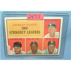 Amer. League 60's strike out leaders Baseball card