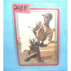 Carl Hubble retro style style baseball card