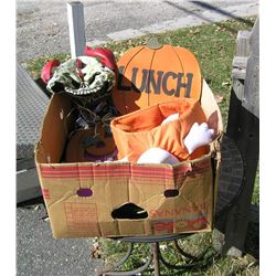 Large box full of vintage Halloween collectibles