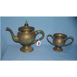 Great early coffee pot and 2 handled sugar bowl