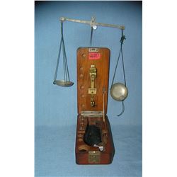 Antique jeweler diamond, gold and precious metals scale