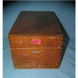 Antique oak hinged storage box