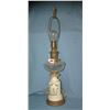 Image 1 : Antique crystal, porcelain and brass table lamp