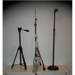 Group of music and photography stands