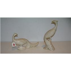 Pair of vintage 1950's porcelain tropical birds