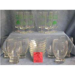 Box full of vintage estate glassware