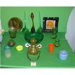 Large collection of art glass
