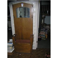 Solid oak antique hall stand
