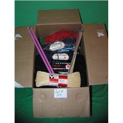 Large box of yarn and needles