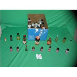 Box full of vintage estate miniature bottles