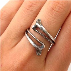 GoGo Comberland Island, St Simons, Sterling Rattlesnake Double Rib Ring