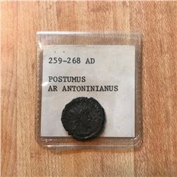 Ancient Roman Silver Coin, Postumus Antoninianus