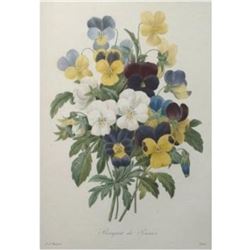 After Pierre-Jospeh Redoute, Floral Print, #97 Bouquet de Pansees (Pansies)