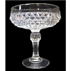 Diamond Pressed Glass Pedestal Candy Dish