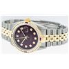 Image 5 : Rolex Mens 2 Tone 14K Maroon & Ruby Channel Set Diamond Datejust Wristwatch